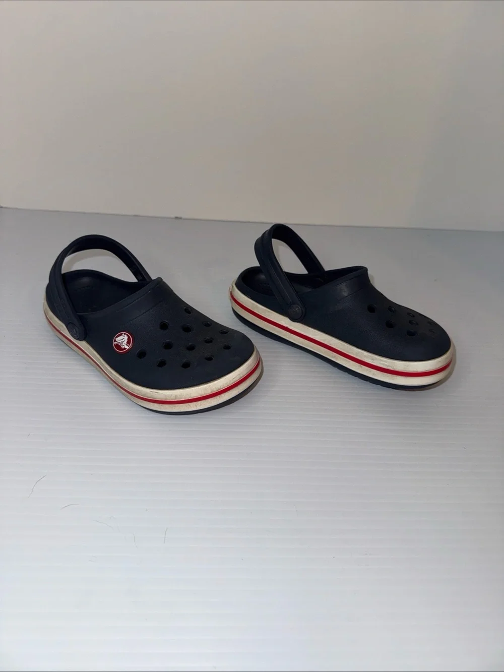 Crocs Crocband Clogs Shoes Navy Blue & Red - Child's Size 11 Child